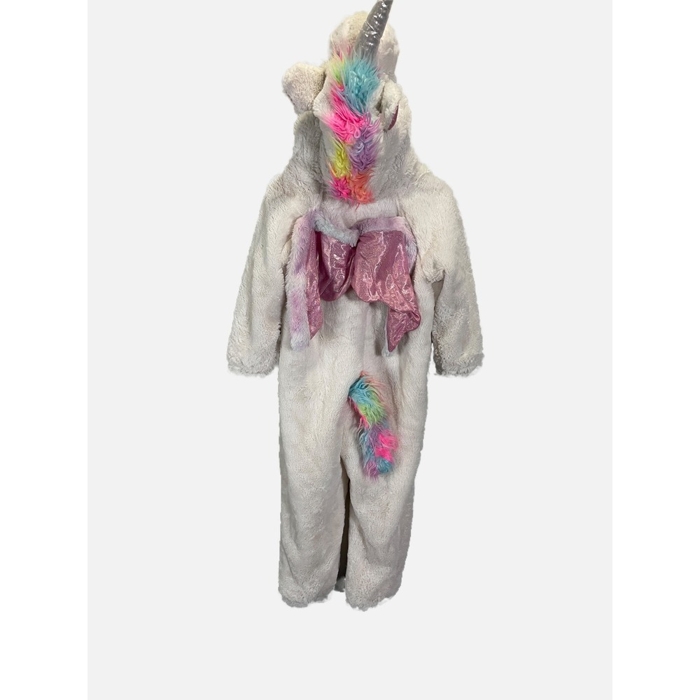 Target Unicorn Costume Kids 2-3T White Plush Rainbow Mane Halloween Dress Up